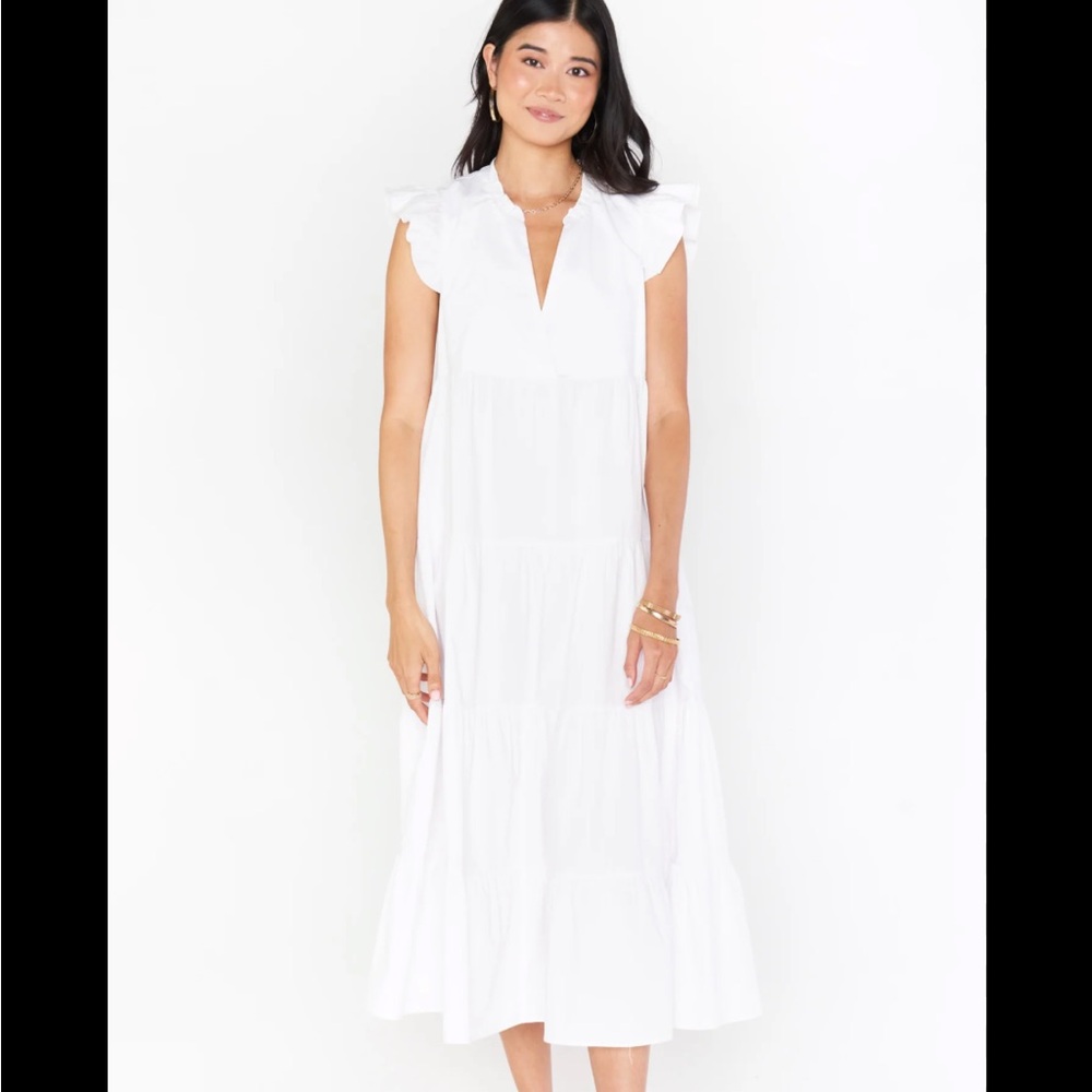 Mia James midi dress white poplin show me your mumu